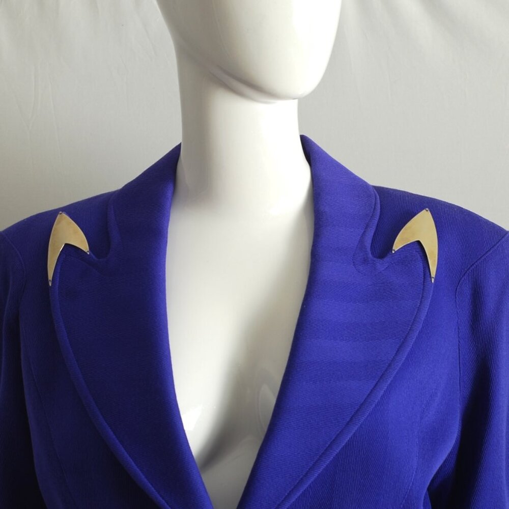 Thierry Mugler Indigo Wool Suit With Metal Accents - Picture 6 of 13